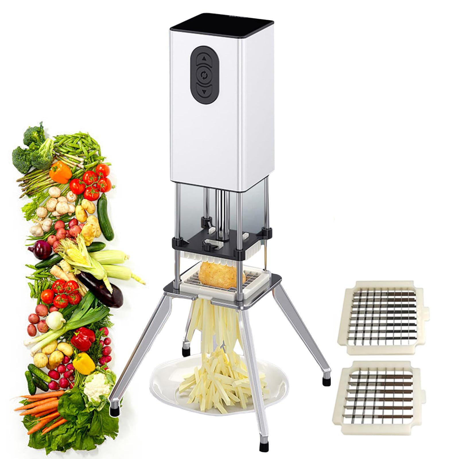 GYKOZY Electric Graters Commercial Vegetable Chopper/Stainless Steel/Electric Vegetable Potato Slicer/Electric Salad Maker Potato Grater/For Onion Cucumber Strips, Eggplant Strips