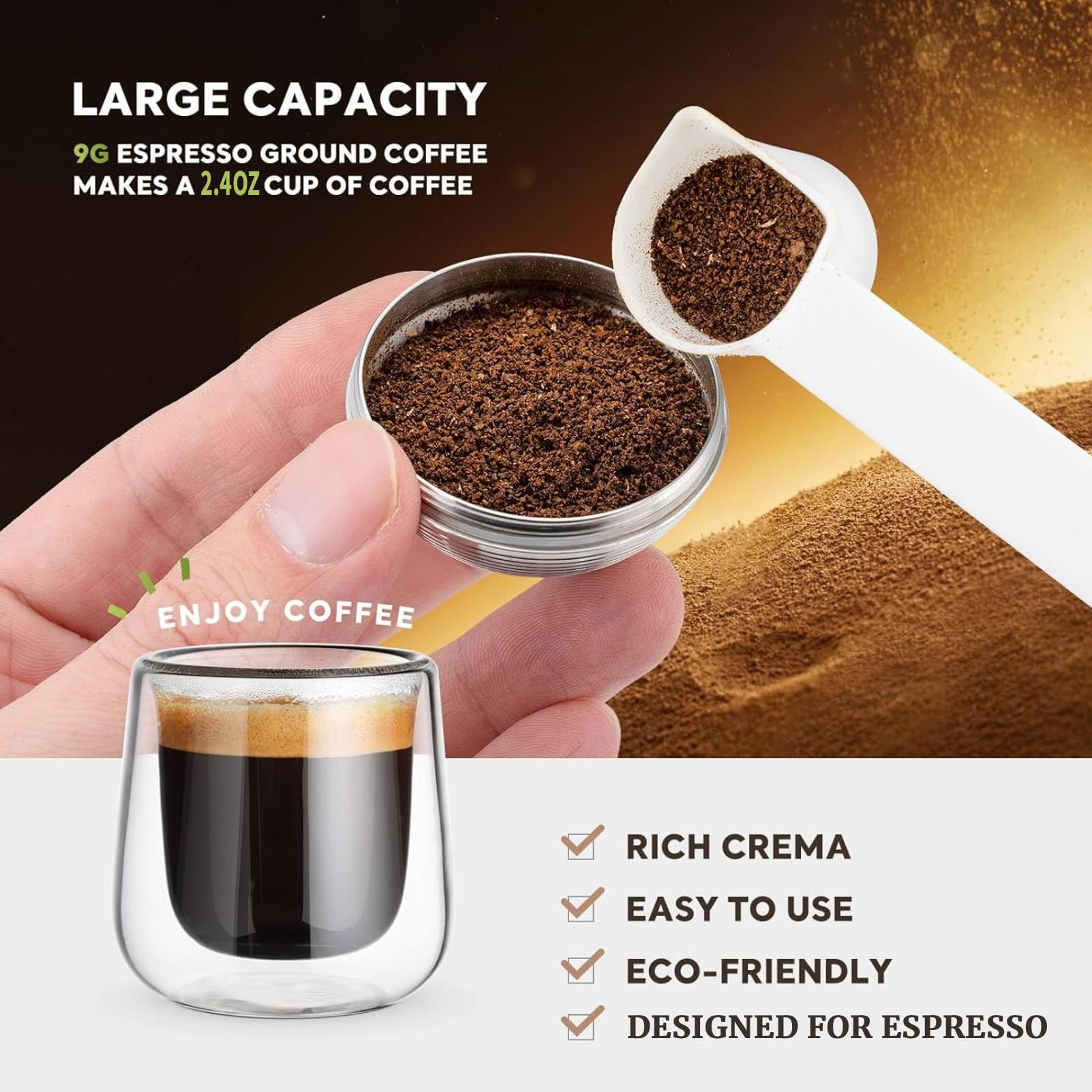 Cápsulas de café reutilizables de acero inoxidable para Nes Presso Vertuo-line GCA1 y ENV135, filtro de cápsulas de café recargables, tamaño espresso, 80 ml