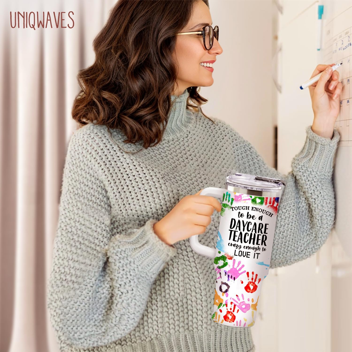 Daycare Teacher Gifts for Women,40oz Teacher Tumbler Gifts for Daycare Teachers on Thank you, Day-care Teachers Cup Appreciation Gift for Goodbye Gift, Birthday,Christmas - Image 3