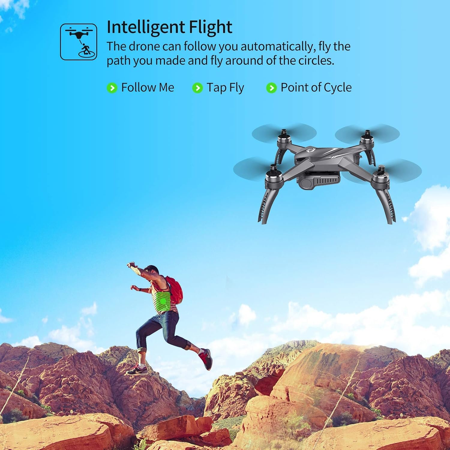 Discount 80% SANROCK B5W GPS Drones with 4K UHD Camera for Kids Beginners, 2 Batteries with 46mins Flight Time, Brushless Motor, 5GHz FPV Transmission, Auto Return Home, Follow Me& Anti-shake Cam Limited SANROCK B5W GPS Drones with 4K UHD Camera for Kids Beginners, 2 Batteries with 46mins Flight Time, Brushless Motor, 5GHz FPV Transmission, Auto Return Home, Follow Me& Anti-shake Cam