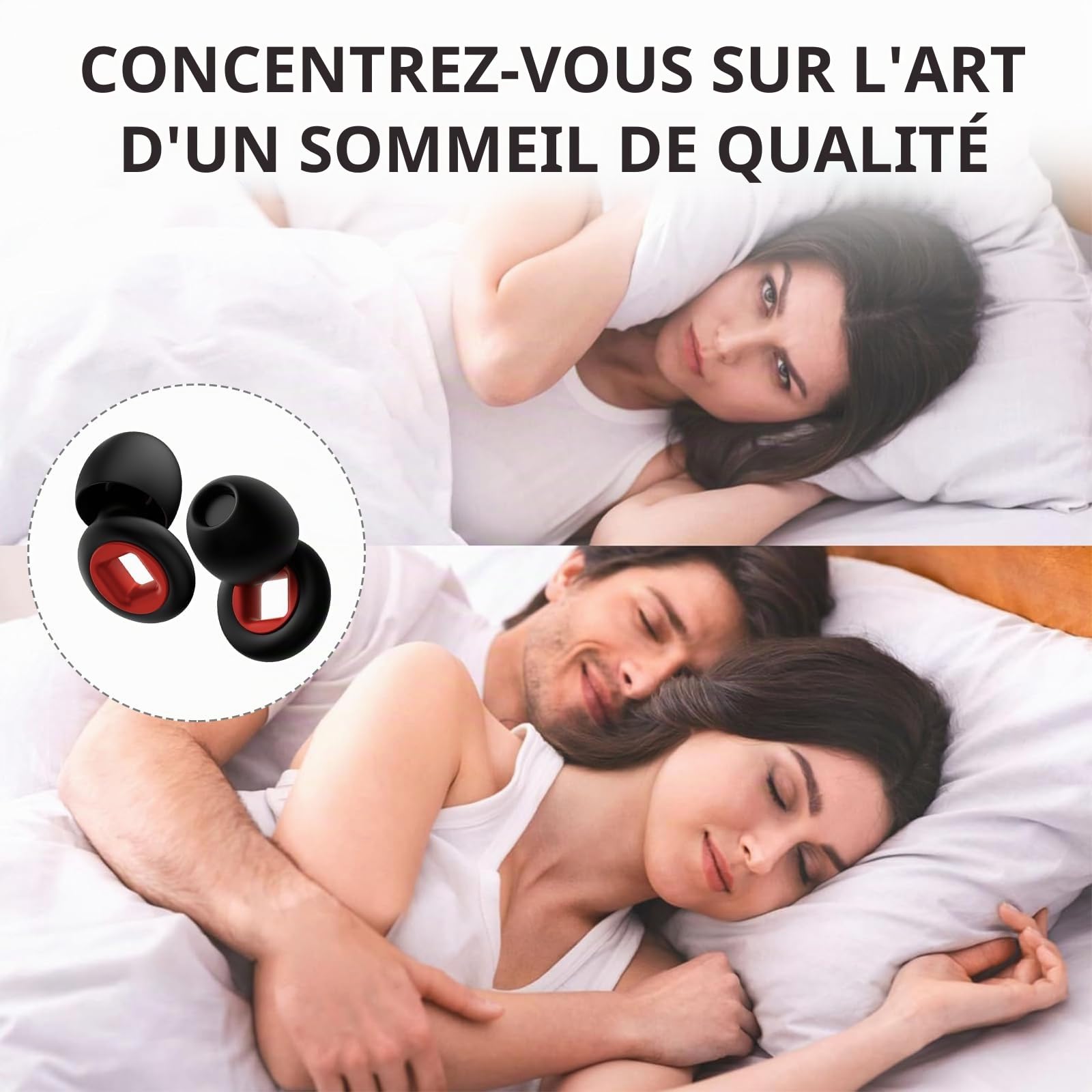 Bouchons d’Oreille, 1 Ensemble Bouchon d’Oreille Protection Auditive, Réutilisables et Ultra Confortables pour Artevive Moto Earplugs, Silicone Flexible pour Sommeil, Concerts, 6 Embouts