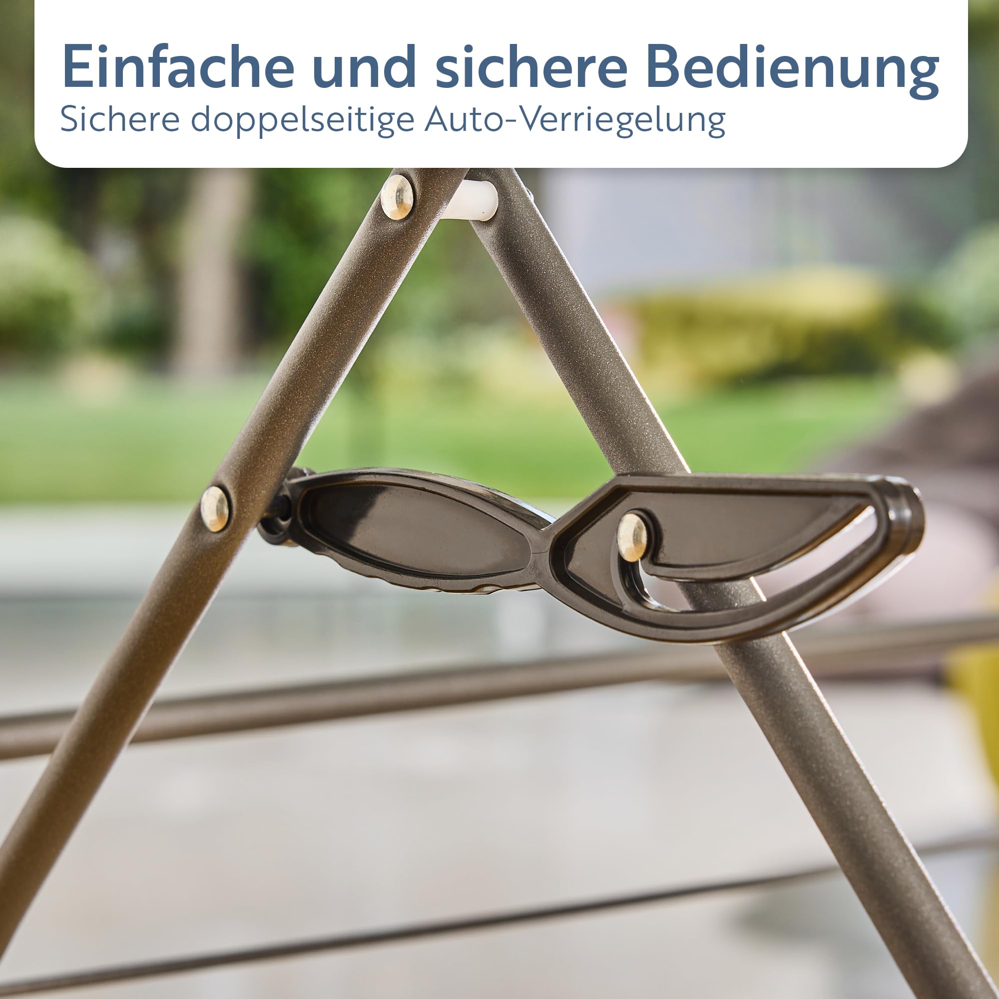 Minky Premium Sure Grip 3-stufiger Wäscheständer, Innen- und Außenbereich, rutschfeste Stangen, klappbar, inklusive 4 Eckhaken