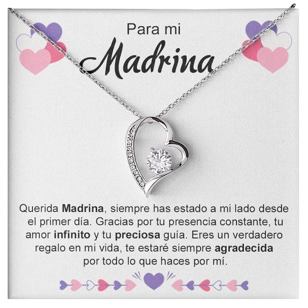 Bramart Collar Mujer Madrina Idea de Regalo para ella Plata, Oro Joyas Madrinas Ideas de Regalo Pendiente - Caja con DEDICACIÓN incluida