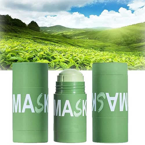 Gikmstpee Reetata - Mascarilla facial de té verde, barra de máscara de té verde, barra removedor de puntos negros verdes, máscara de limpieza