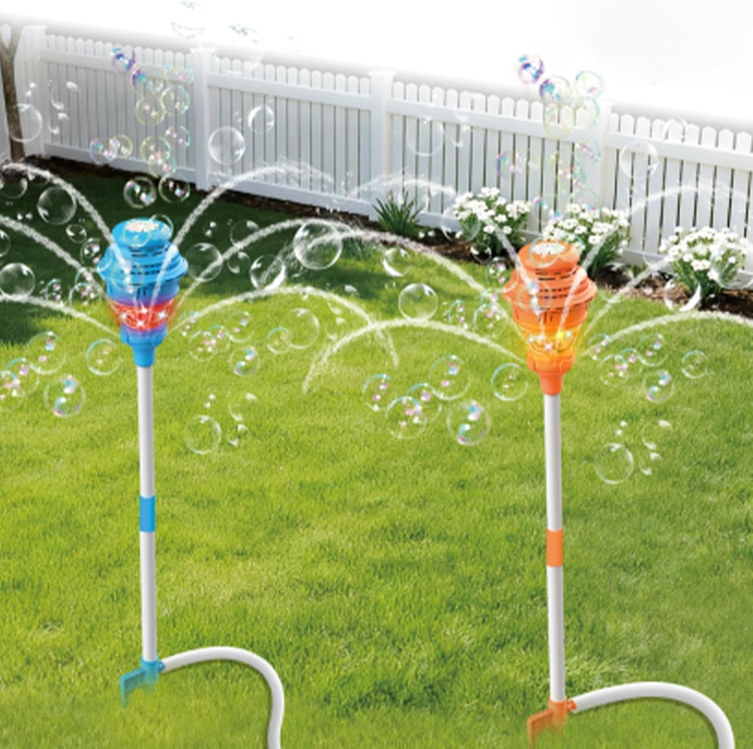 Automatic Standing Bubble Machine Outdoor 92cm Light Up Garden Bubble Machine, Automatic Children’s Standing BubbleMaker with LED Lights and Sound, Outdoor Interactive Lawn Game for Parties