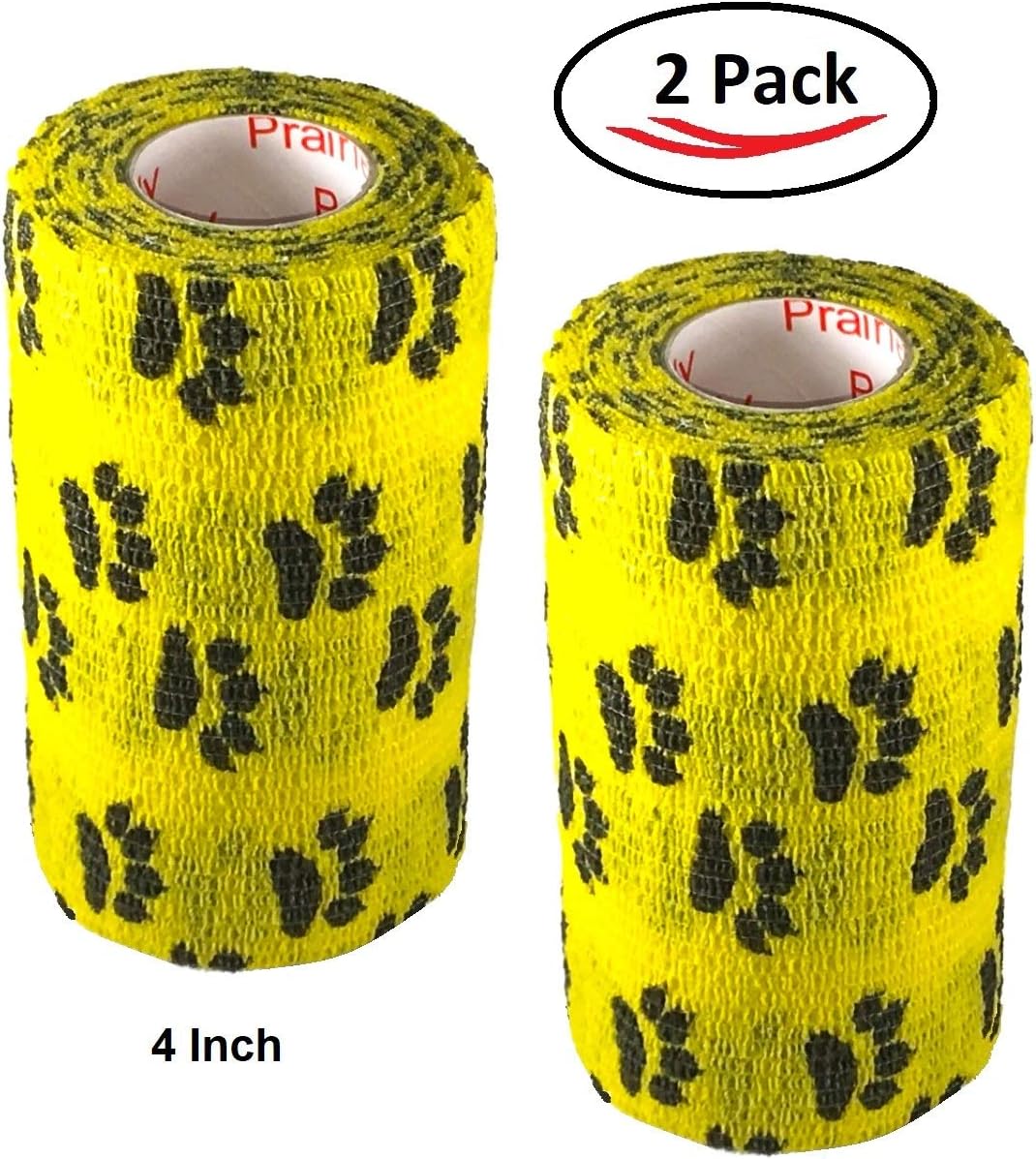 Vet Wrap Wrap Tape (Yellow with Paw Prints) (2 Pack) (2 Inch x 15 feet) Self Adhesive Adherent Adhering Cohesive Flex Self Stick Bandage Grip Roll Dog Cat Pet Horse - Image 3