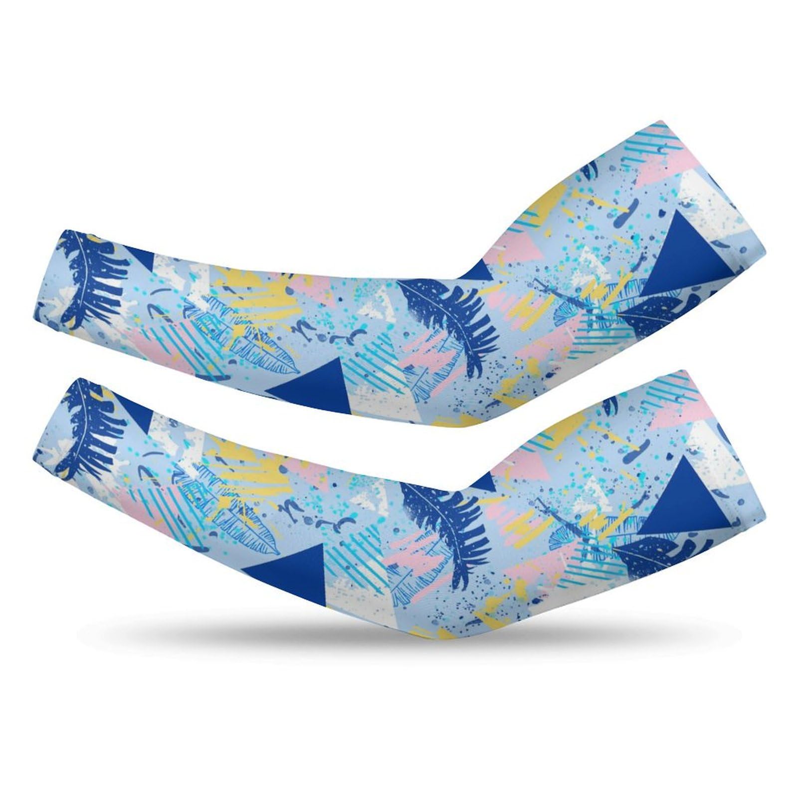 Cvrozpwy Arm Sleeves for Men Women Hawaii Leaf Sun Protection Sleeves Compression Arm Sleeves Tattoo Cover Up for Outdoor