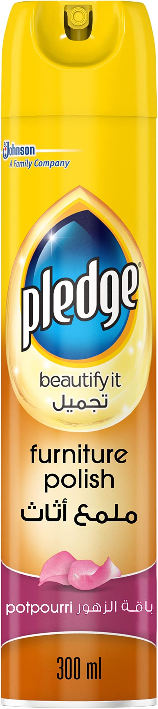 Pledge Beautify It Furniture Polish Spray, Potpourri Scent, Gently Cleans, Protects & Shines Wood Surfaces, 300ml