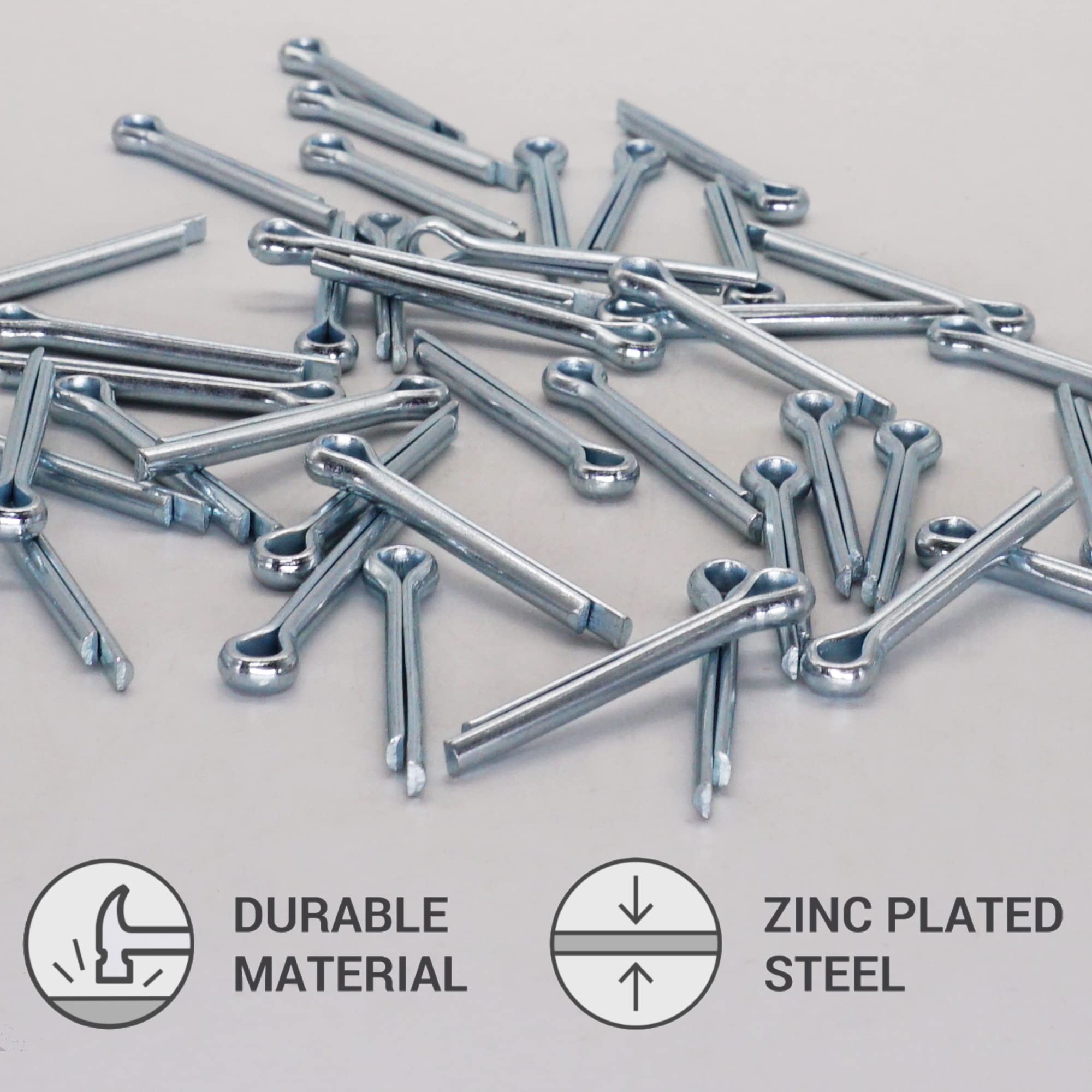 SKIR'CO (40 pcs) Zinc Plated Steel Cotter Pins 4 x 32 mm, Split Pins, DIN 94, Metal Cotter Pins - Image 3