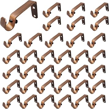 Single Curtain Rod Brackets,Fits up to 1/2 inch Rods, Single Rod Bracket for Wall,Set of 36,Bronze