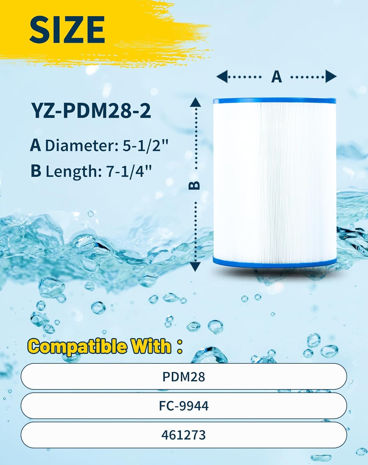 PDM28 Spa Filter Replaces Aquarest Dream Maker 461273 Hot Tub Filter 2 Pack