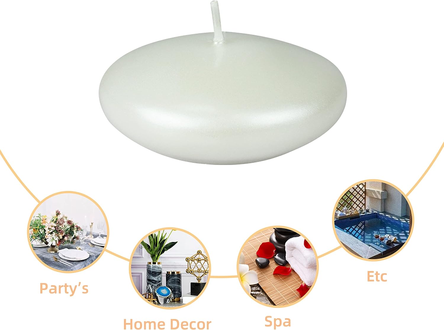 Zest Candle 12-Piece Folding Candles, 3-Inch, Pearl White