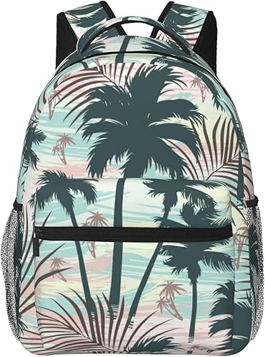 Palmeras Mochila Casual de Gran Capacidad Ligero Ajustable Para Hombre Para Mujer, Palmeras 8