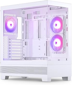 Phanteks XT View Mid Tower PC Case - Tempered Glass, E-ATX Support, 9 Fan Mounts, D-RGB Lighting, Hidden Cable Management