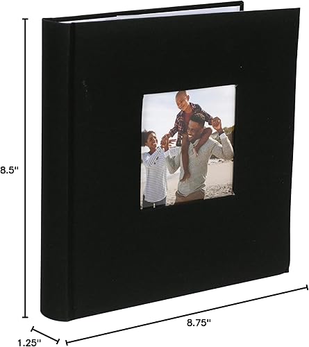 Miniatura 3 de Malden International Designs 7130-26 - Álbum de fotos horizontal de tela negra de 4 x 6 pulgadas, 2 pulgadas, encuadernado, para escritura, tapa