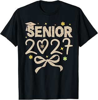 Class of 2027 Senior Coquette Bow 2027 Graduation T-Shirt