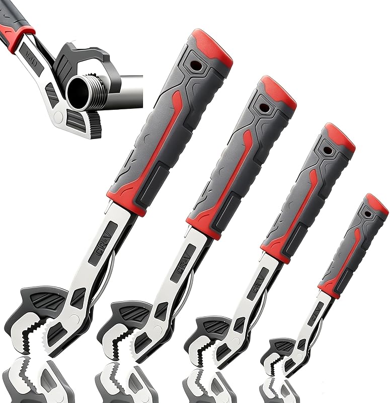 Kit de Chaves para Tubos com Ajuste Automático Generic 15,2 cm, 20,3 cm, 25,4 cm e 30,5 cm, Abertura de 7 a 43 mm, 4 peças