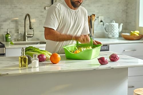 Miniatura 4 de Juego de picador de ensalada con cuchillo Mezzaluna y bandeja para picar (bandeja de kk+))