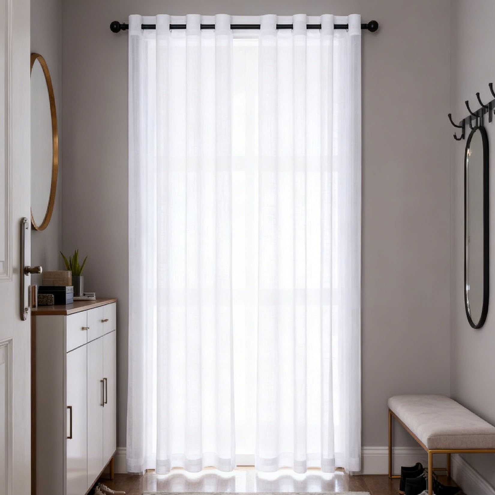 Rideau semi-transparent vintage 250x160 pour illuminer la cuisine ou la terrasse