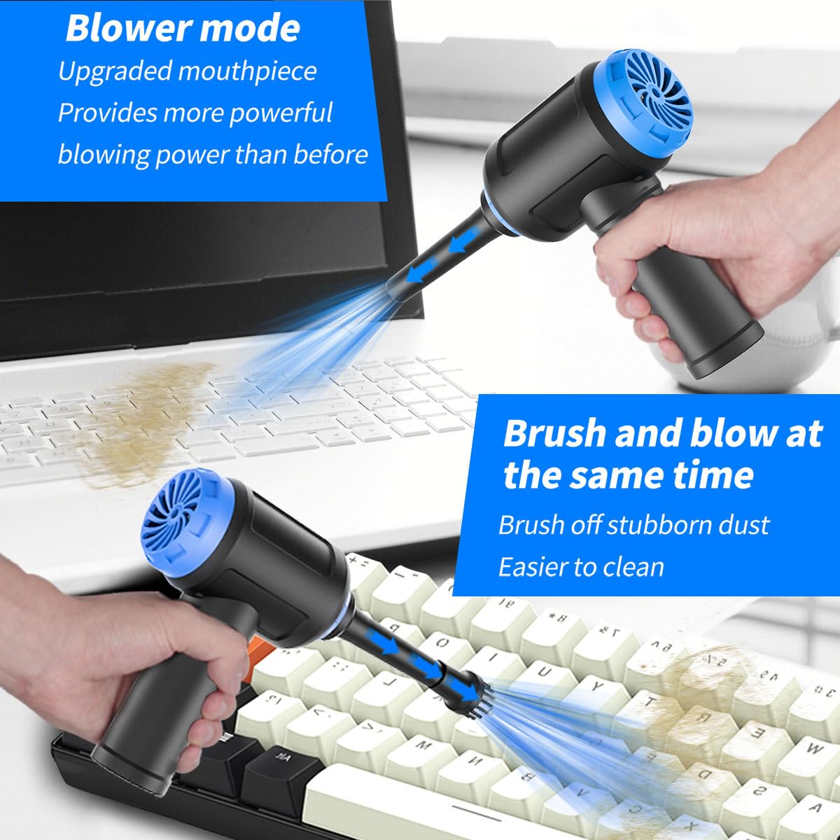 PeroBuno Computer Vacuum Cleaner - Air Duster - For Keyboard Cleaning - Cordless Canned Air - Powerful - Energy - Efficient - Compressed In Dubai - UAE | Computer Vacuums