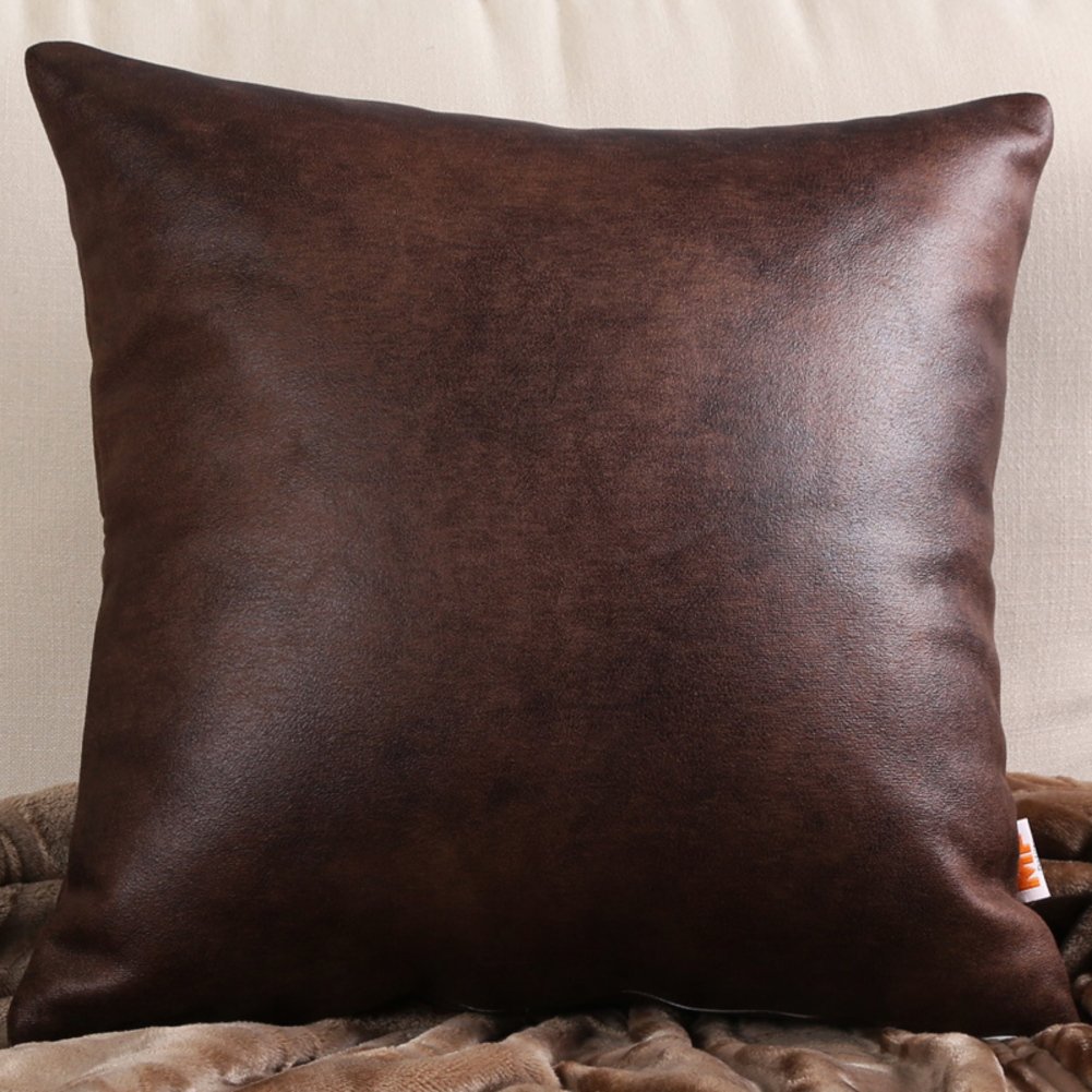 Oreiller lavable en cuir pour décoration chambre et fauteuil tendance