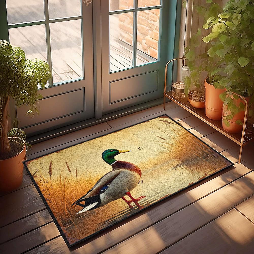 Paillasson canard colvert grand format 65x90 cm et tapis de sol été pour enfants
