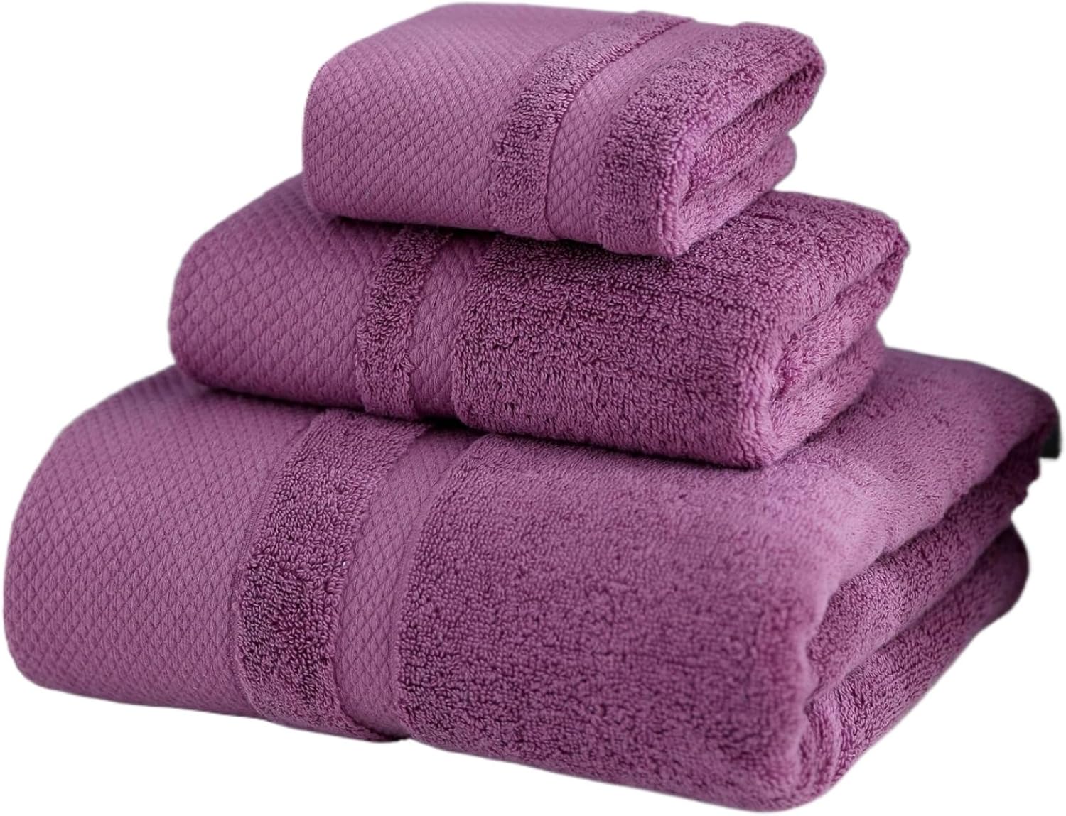 Pure Cotton Thickened Bath Towel Set, Ultra-Soft Absorption Hotel-Grade Quality, 3-Piece Set with Bath Towel, Face Towel and Hand Towel, Multiple Colors (Blue-Green 140 * 70cm 100 * 50cm 35 * 35cm)