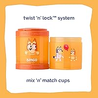 Vista 107 de Whiskware Disney Princess and the Frog, Stackable Snack Containers for Kids, 3 Stackable Snack Cups for School or Travel, Formula and Cupholder Tiana