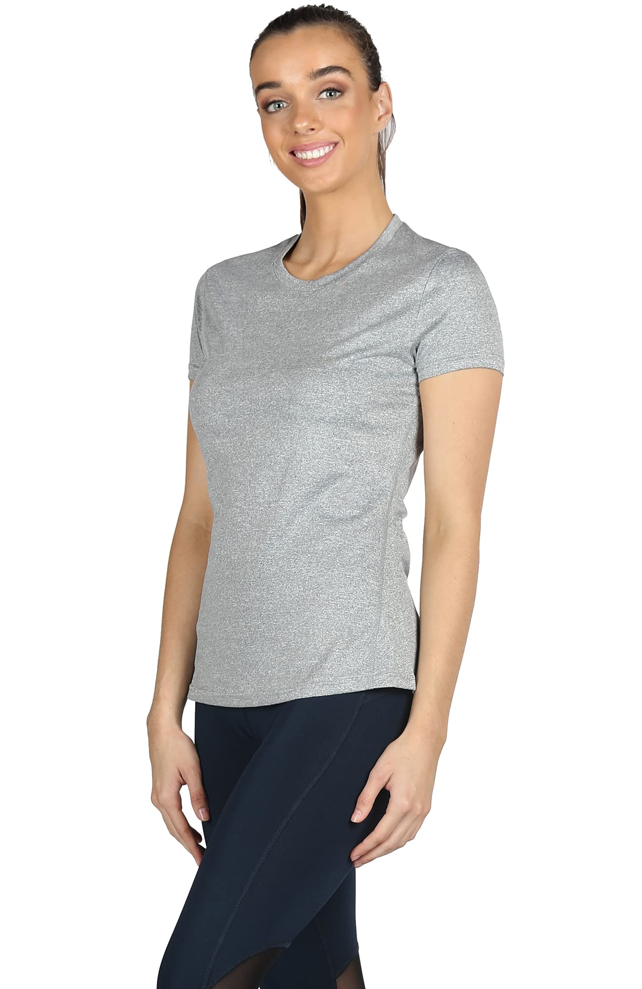 icyzone Camiseta de Fitness de Manga Corta para Mujer, Pack de 3