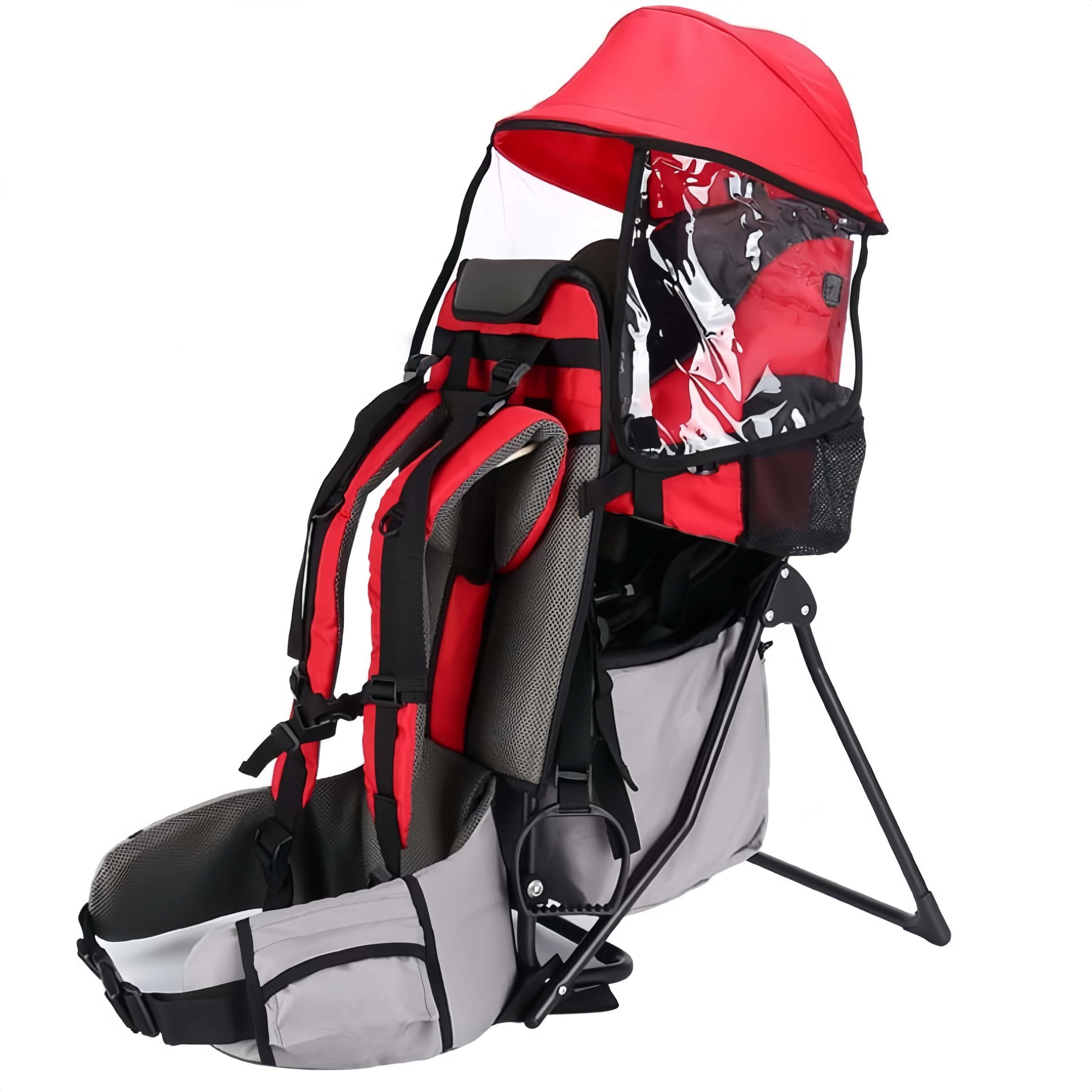 Mochila portabebés para Senderismo y Uso Diario. Diseño ergonómico con Visera y reposapiés. Ajustable para Padres de Entre 1,55 y 1,90 m.