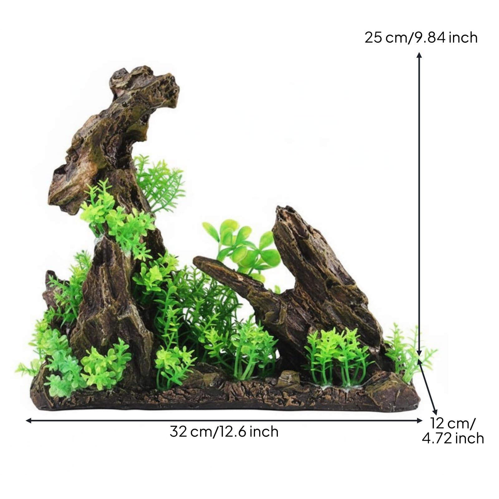 Aquarium Deko Felsen Landschaft Felsformation Felsdeko Aquarium Felskulisse aus Harz mit Realistischer Berg Silhouette für Geschichtete Unterwasser, Felsformation Mit Pflanzen, ZJ-20