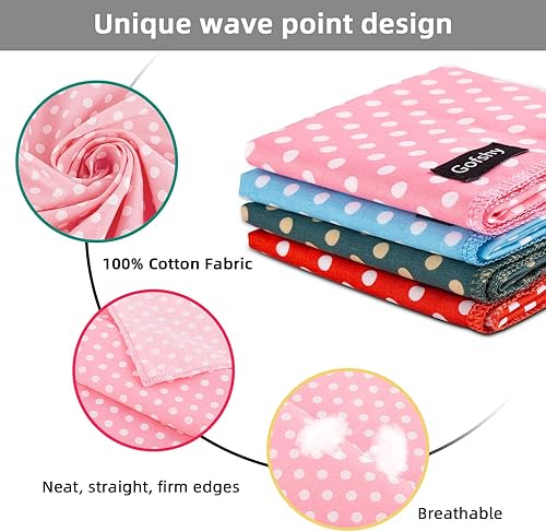 Miniatura 3 de Pañuelos para perros, diseño de punto de onda roja, ajustable, lindo pañuelo de algodón para perros grandes y medianos