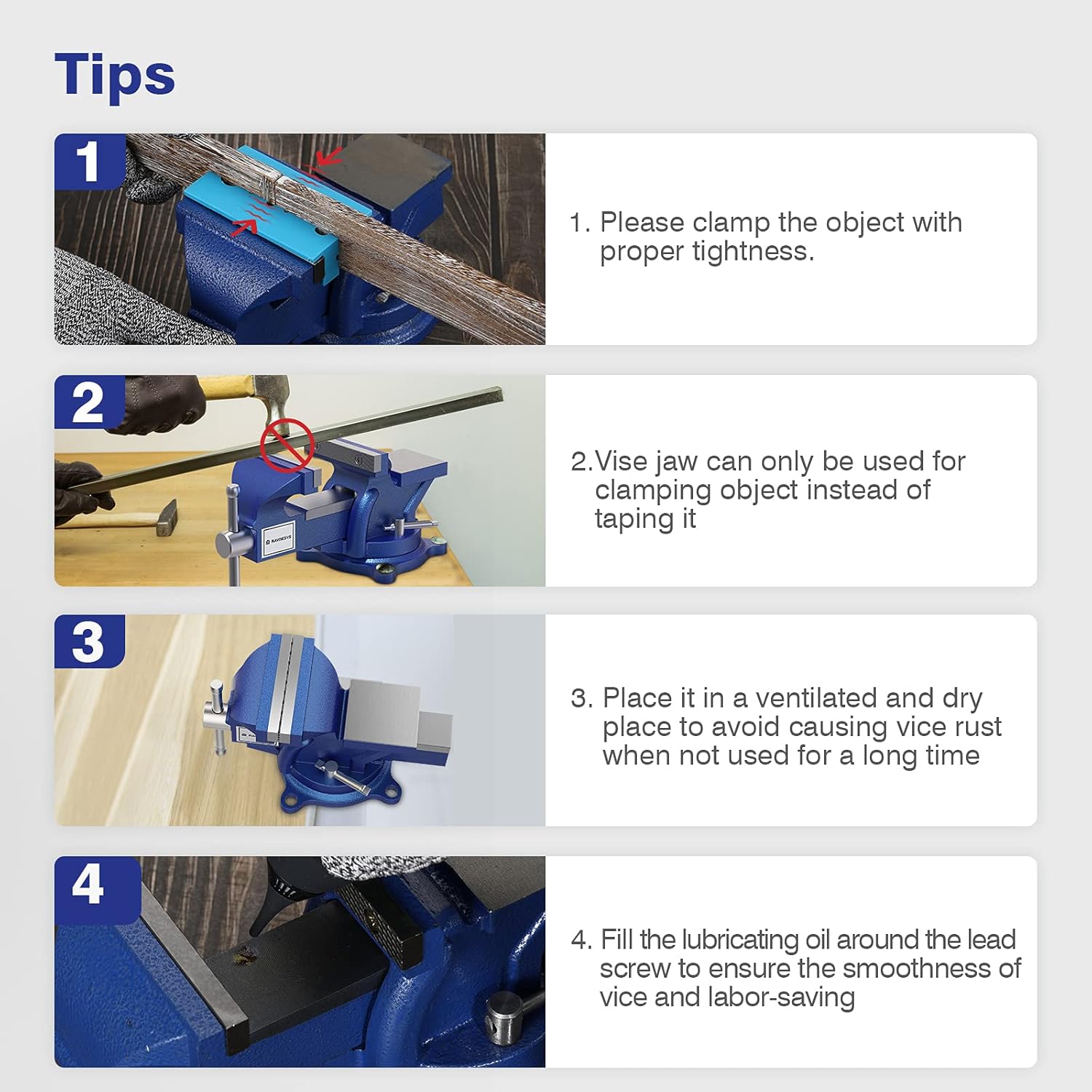 Buy Raynesys 4Inch Bench Vise, Ductile Cast Iron Bench Vise with 360