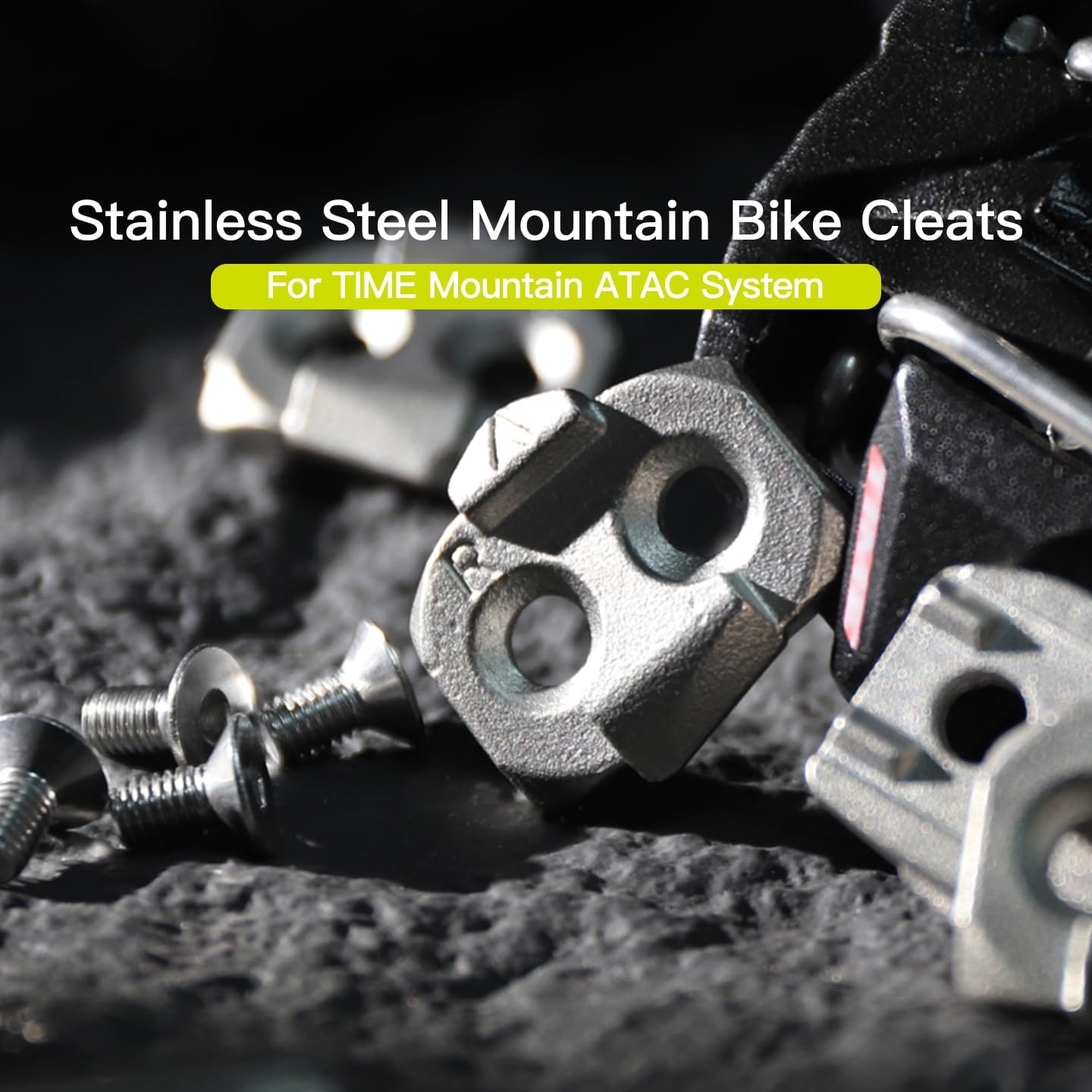 for Time Mountain Bike Pedal Cleats ATAC System Stainless Steel Lock Shoe Replacement Cleats Lock Plate