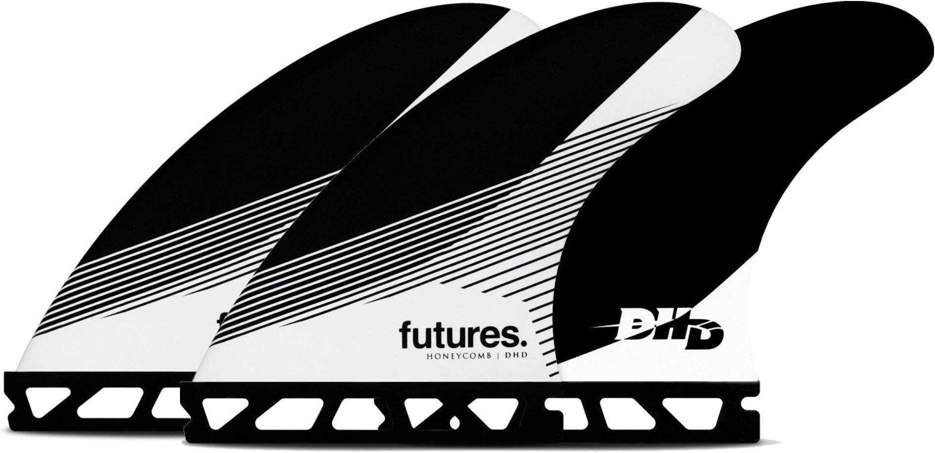Futures DHD Honeycomb Tri Surfboard Fin Set Medium - White/Black