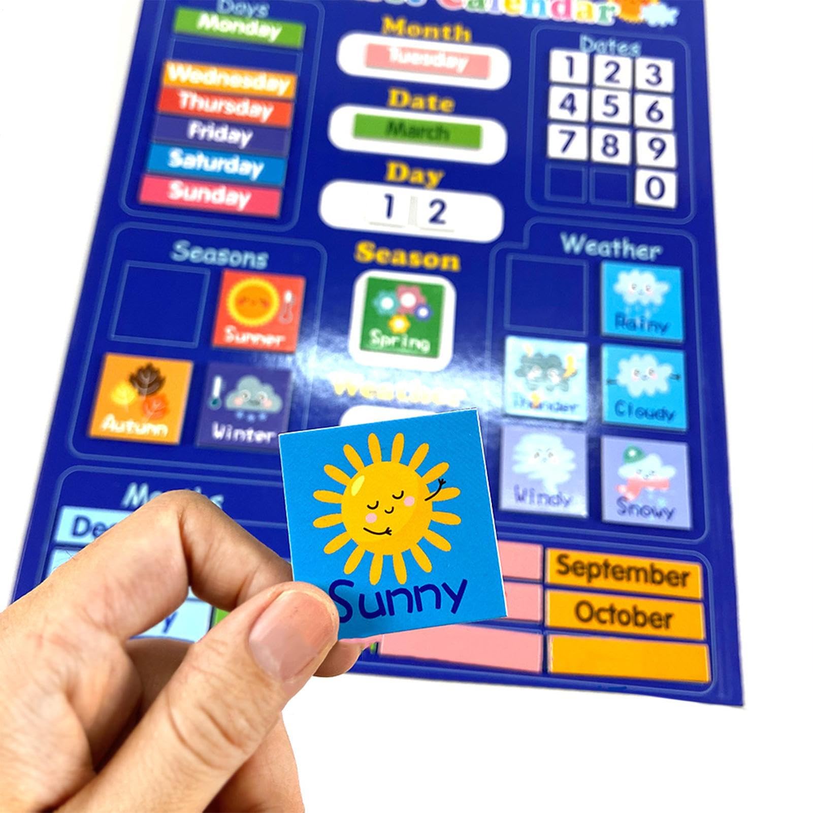 Calendario giornaliero magnetico Kids, primo calendario magnetico giornaliero, calendario per bambini per bambini Giorno del della settimana Bulletin Bulletin Time Bulletin Board