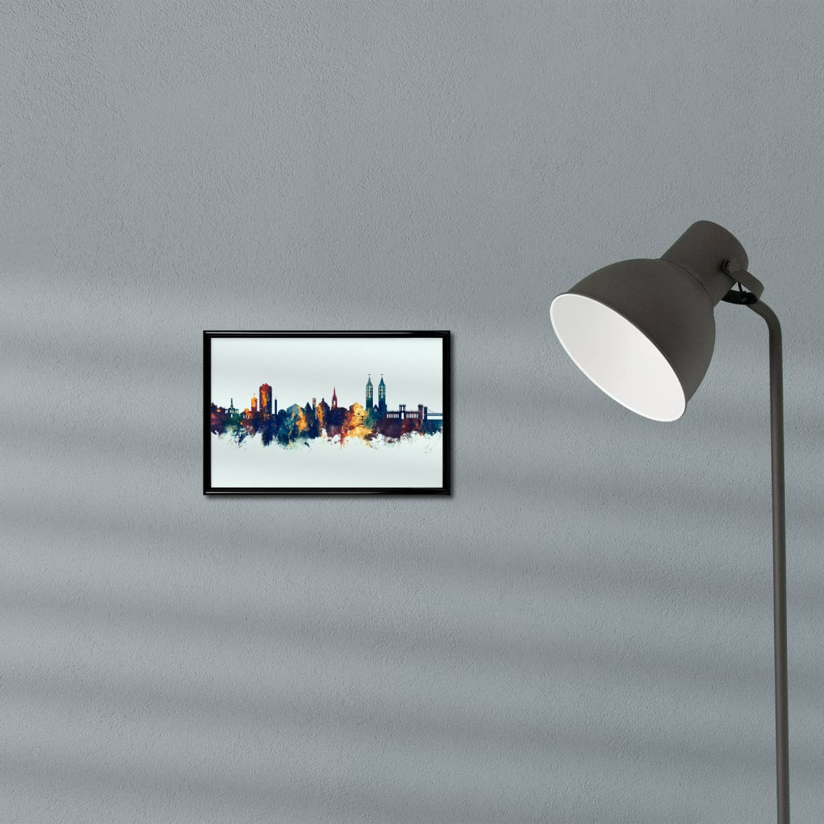 artboxONE Poster mit schwarzem Rahmen 90x60 cm Städte Kassel Germany Skyline Winter - Bild Kassel