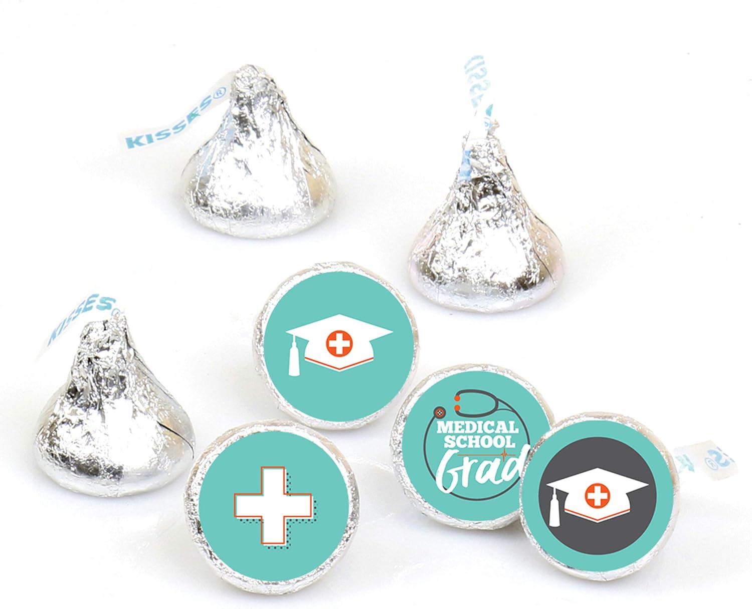 Big Dot of Happiness Medical School Grad - Doctor Graduation Party Round Candy Sticker Favors - Labels Fit Chocolate Candy (1 sheet of 108)