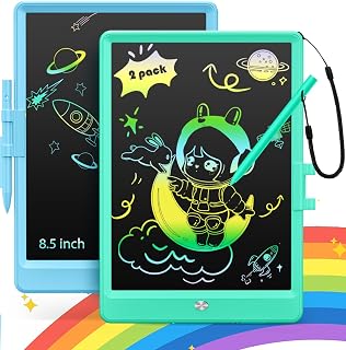 2 Pack LCD Writing Tablet - 8.5 Inch Portable Drawing Tablet for Kids Travel, Erasable Doodle Board, Colourful Drawing Pad, Toddler Etch Sketch, Boys Learning Toy, Gift for 2-7 Years Old Girls