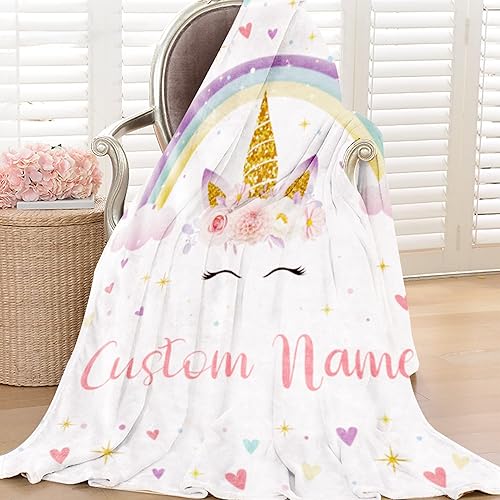 Miniatura 7 de Manta personalizada de caballo con nombre para niña, manta con nombre personalizado para niños, manta suave de franela rosa para niños, regalo