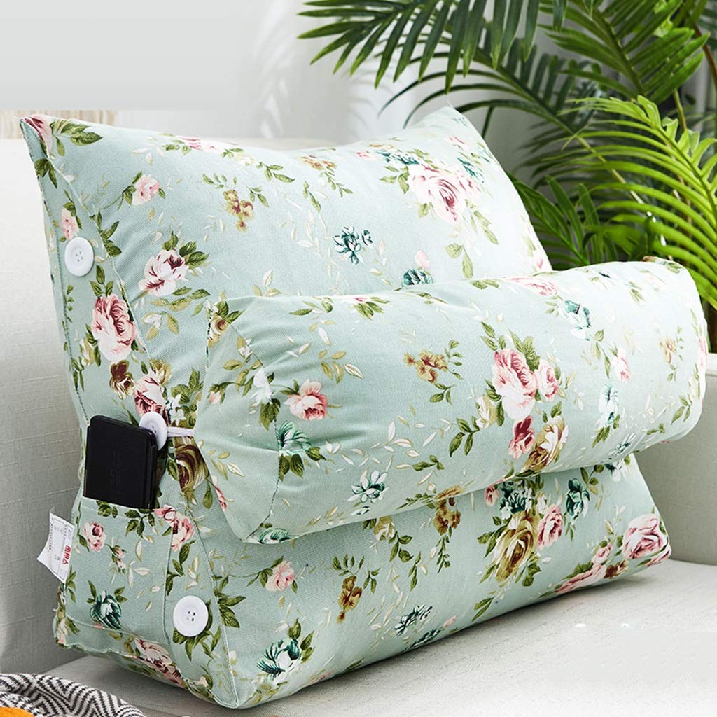 CZLSDAdjustable Triangle Backrest Wedge Cushion Pillow Sofa Bed Office Chair Rest Cushion Neck Pillow Support Pillow (Green).