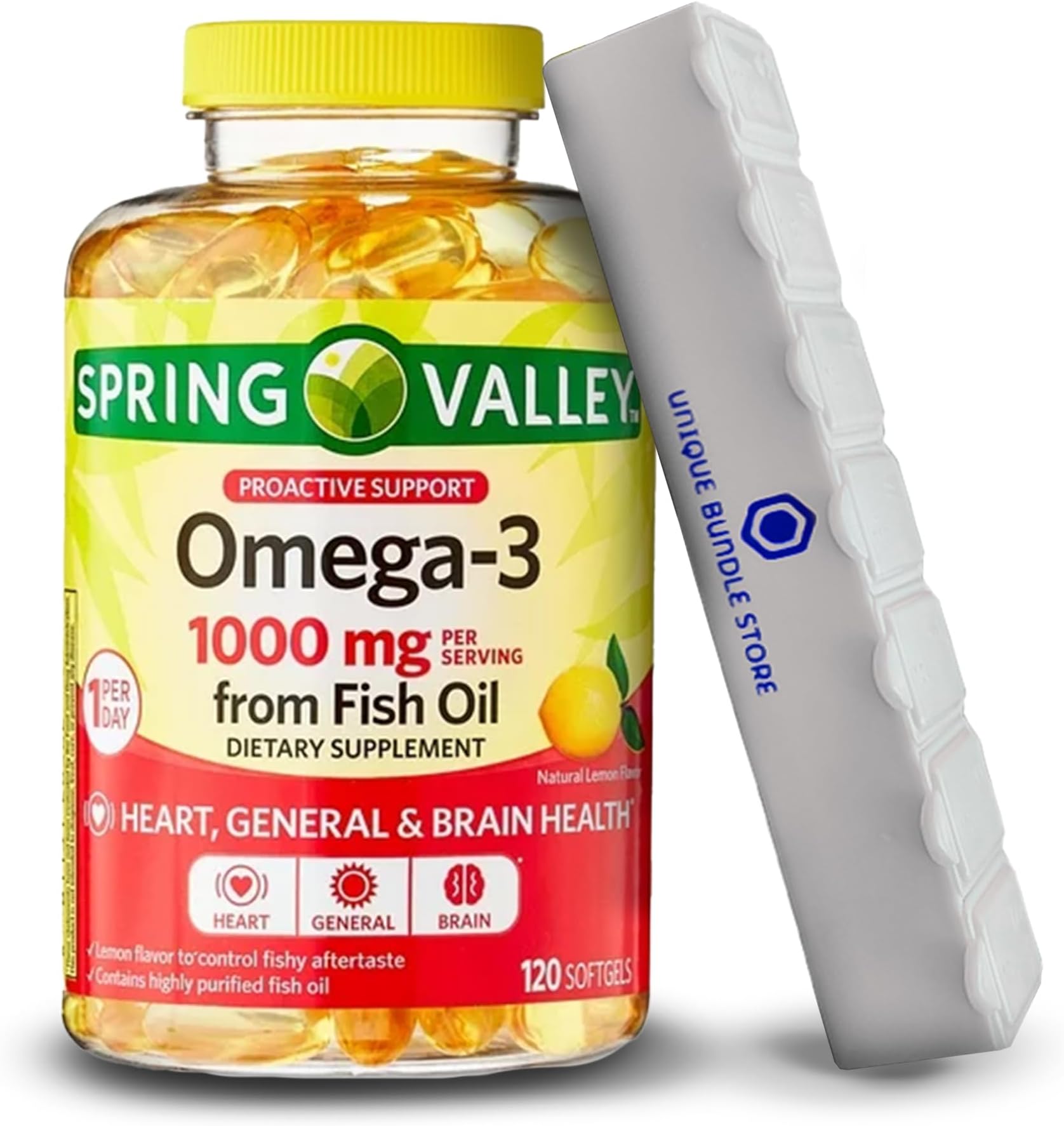 Spring Valley, Omega 3 1000mg, Lemon Flavor 120 Softgels
