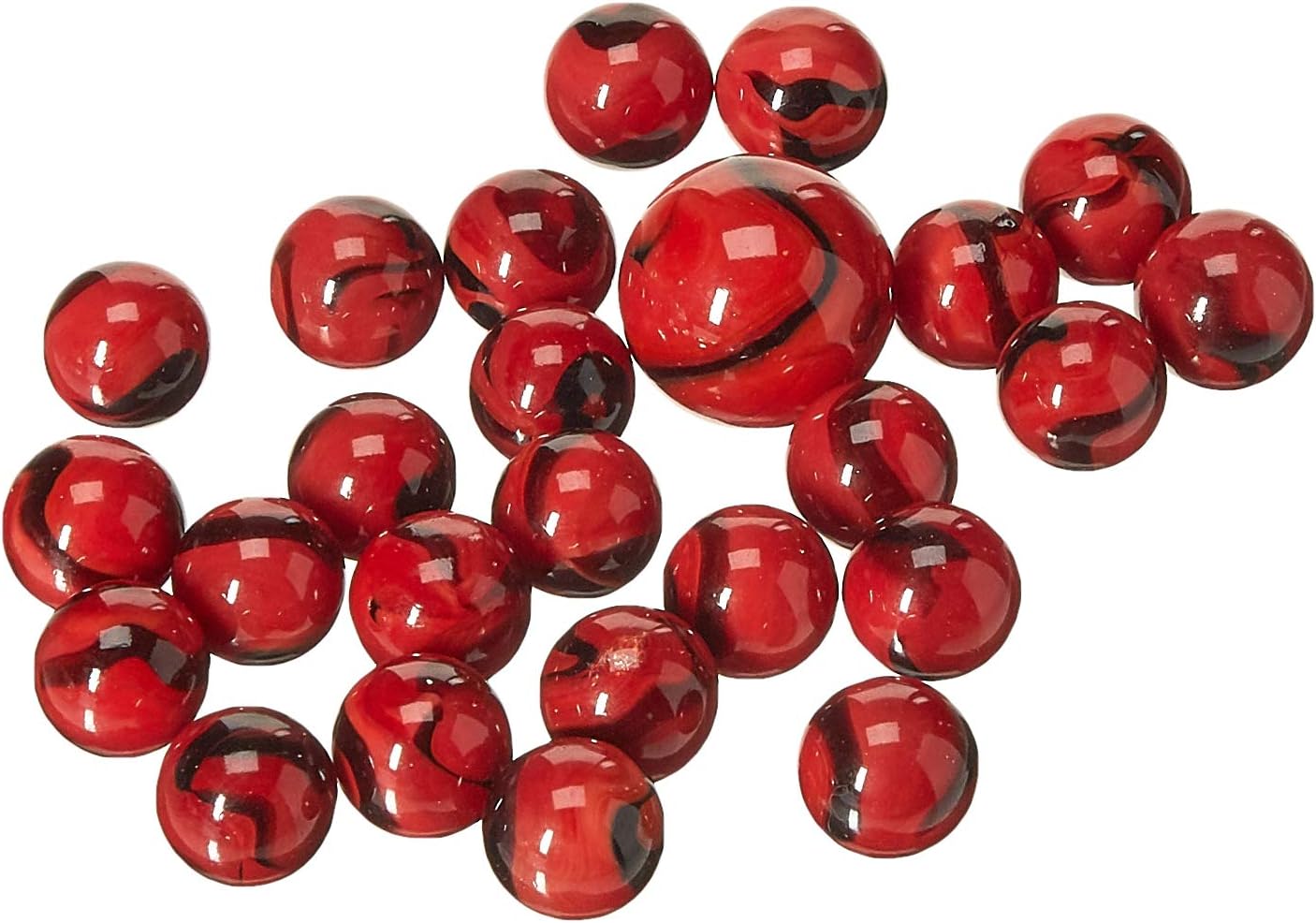 Glass Mega Marbles Ladybug Game Net Set (25 Piece)