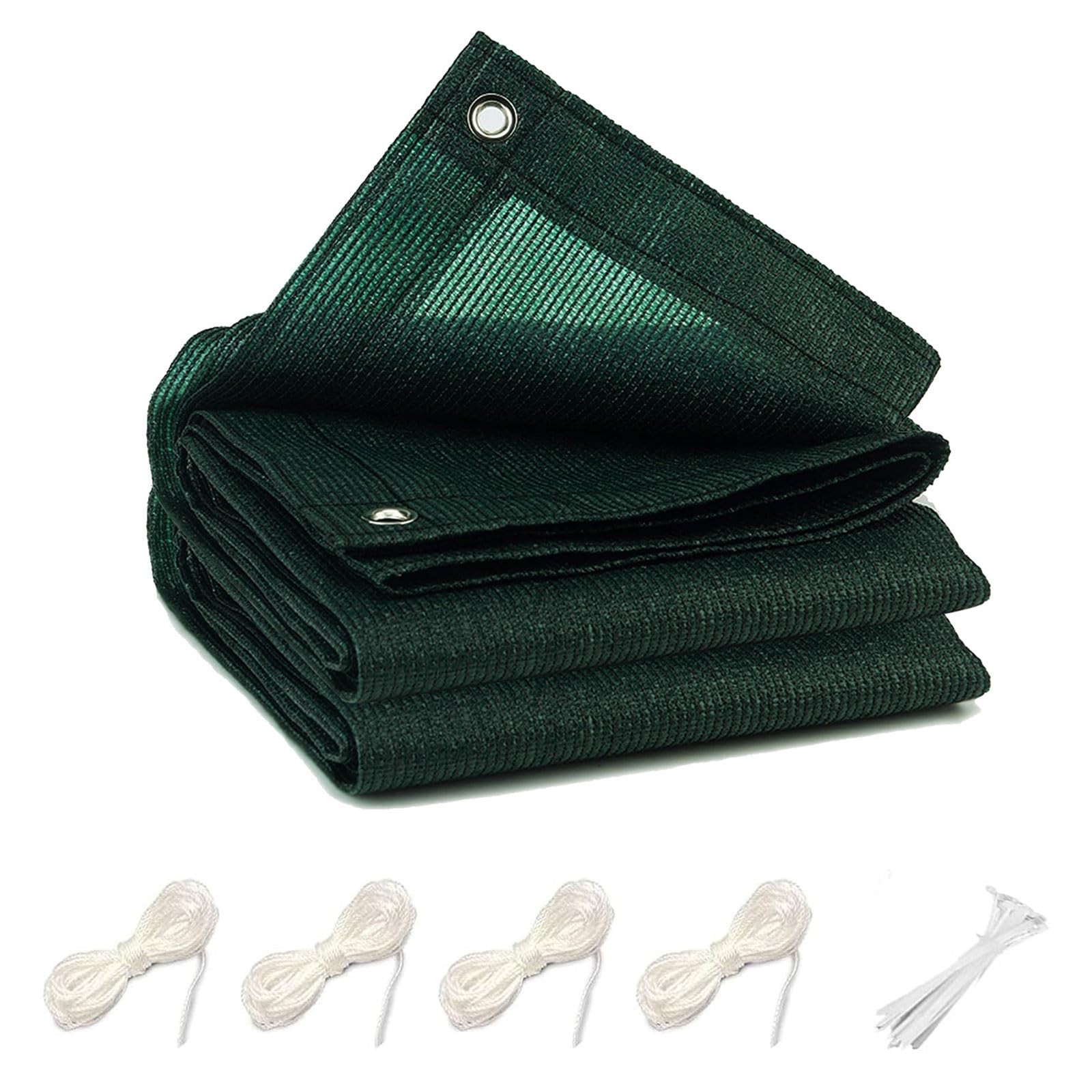Pantalla para Balcón Jardín 80 x 550 cm Transpirable Protección Solar Balcón Pantalla Malla Sombreo con Ataduras de Cables Balcon Jardín, Verde Oscuro