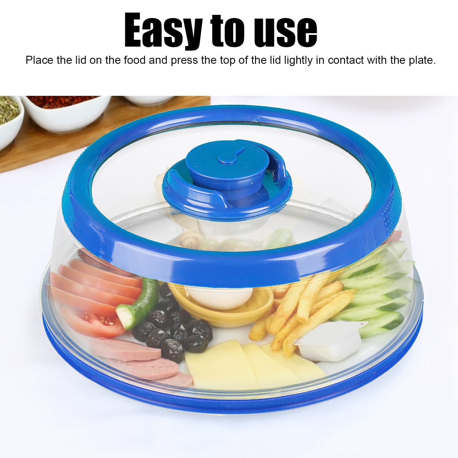 Vacuum Food Sealer Cover,Universal Vacuum Air-tight Food Container Plate Tight Food Container Plate Platter Lid Compression Vacuum Food Sealer for Home