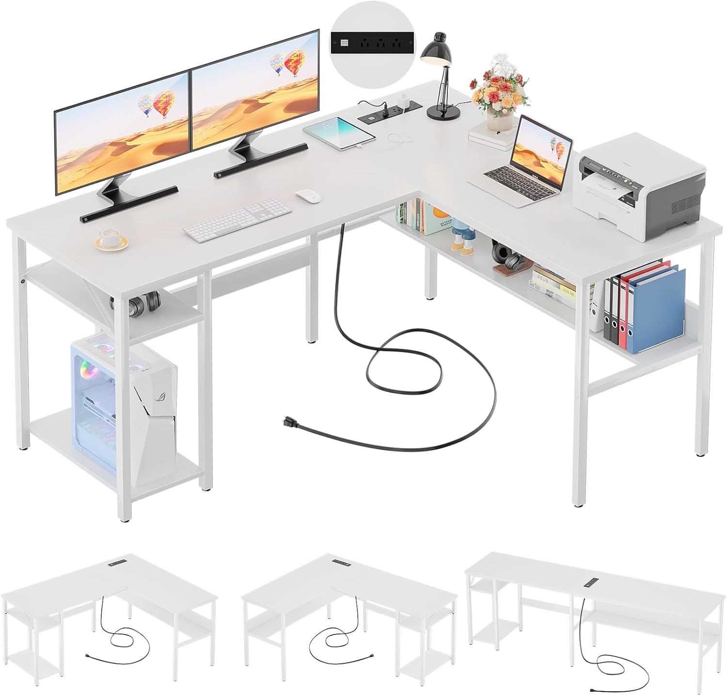 Unikito Reversible L Shaped Computer Desk with Magic Power