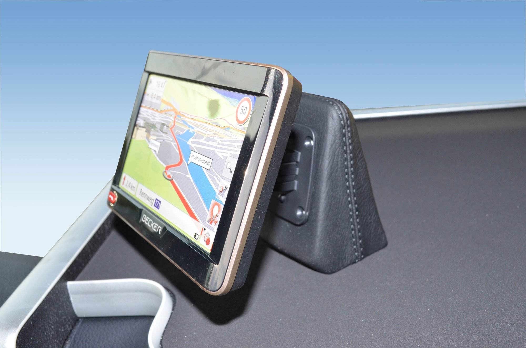 KUDA Handyhalterung passend für LKW Tisch-Universalhalter - Telefonkonsole für Smartphones, Handy, Navi und mehr - Kunstlederkonsole, schwarz, 5315