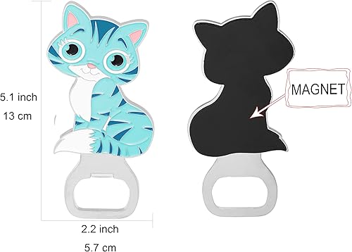Vista 2 de LanHong Abrebotellas con forma de gato, abridor de botellas de cerveza, abrebotellas de animales creativos, dureza de aleación de zinc, regalo