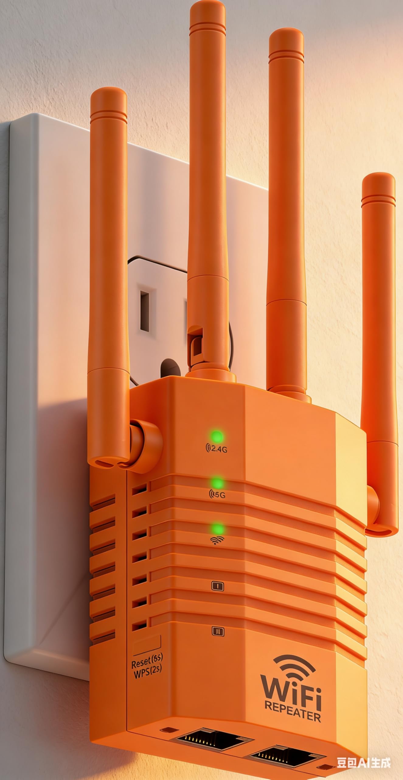 Photo 1 of 12880 Sq.Ft Range WiFi Extender Signal Booster Dual Band 5GHz/2.4GHz, 105-Device Compatibility, Simple Installation, WiFi Extender-?Orange?