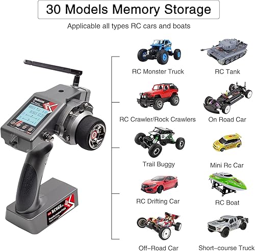 Miniatura 4 de Radiolink RC6GS V3 7 Channel RC Radio Transmitter with R7FG & R6FG & R4FGM Gyro Receivers, 2.4GHz, 600m Range, RC Car, Truck, Buggy, Boat